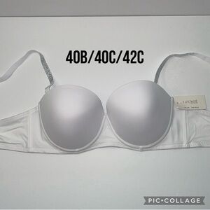 Push Up Light Padded Multiway T Shirt 3 Hooks Shine Straps Bra. NWT